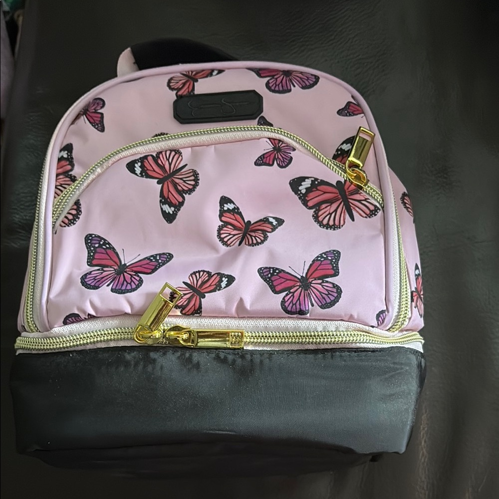 Jessica Simpson Pink and Black Butterfly Tote